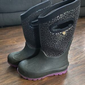 Black and Purple Leopard Bog Boots